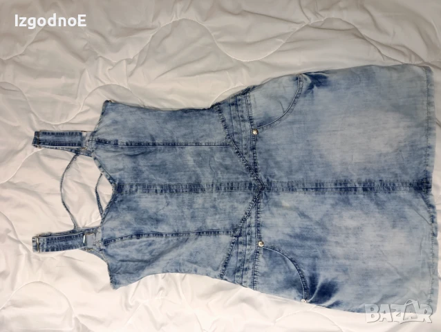 Дънкова рокля с презрамки и интересен гръб , снимка 2 - Рокли - 50502325