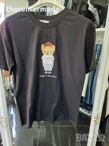 Памучна тениска с мече, снимка 5 - Тениски - 53535807