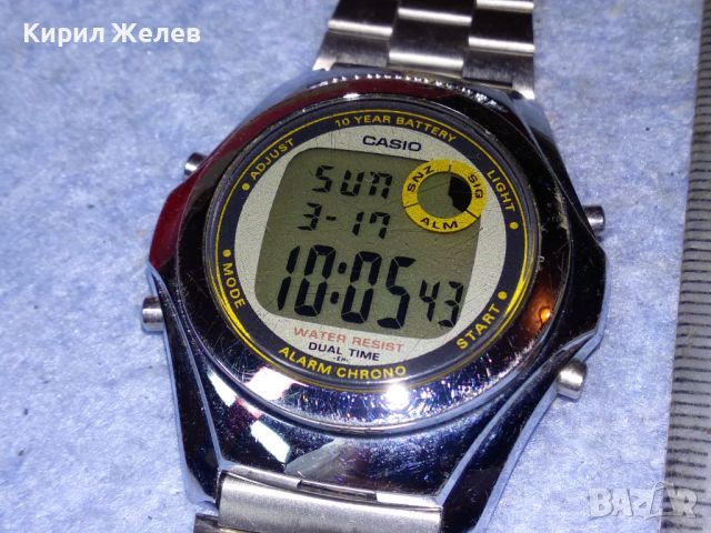 CASIO ILLUMINATOR Стар ЯПОНСКИ КОЛЕКЦИОНЕРСКИ ЕЛЕКТРОНЕН ЧАСОВНИК КАСИО с ВЕРИЖКА РАБОТЕЩ 43934, снимка 1 - Антикварни и старинни предмети - 45115317