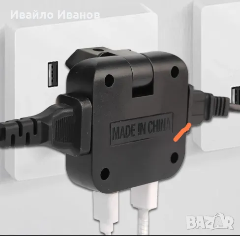 Разклонител 90° 4в1 с 2xUSB , снимка 7 - Друга електроника - 47086543