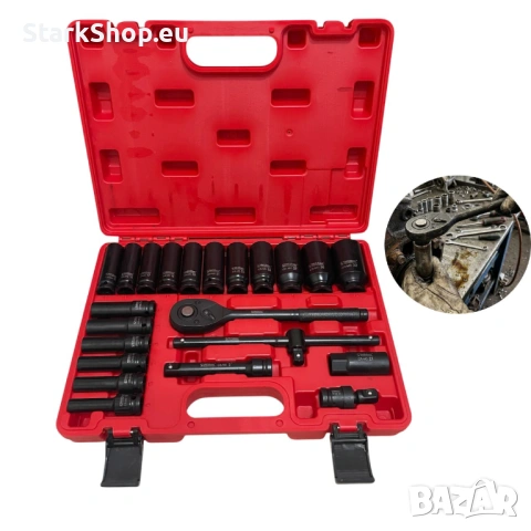 Професионално ударно гедоре с дълбоки вложки 1/2 23части  STAHLMAYER