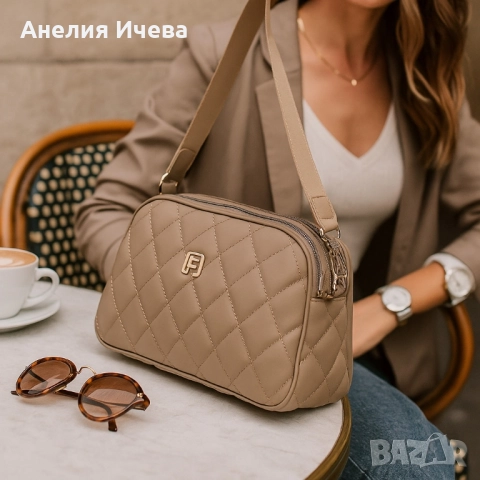 Капитонирана дамска чанта през рамо , снимка 4 - Чанти - 51622518