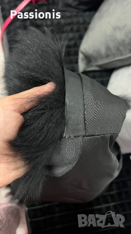 Намален кожен елек с богат есхествествен косъм, снимка 3 - Якета - 30602654