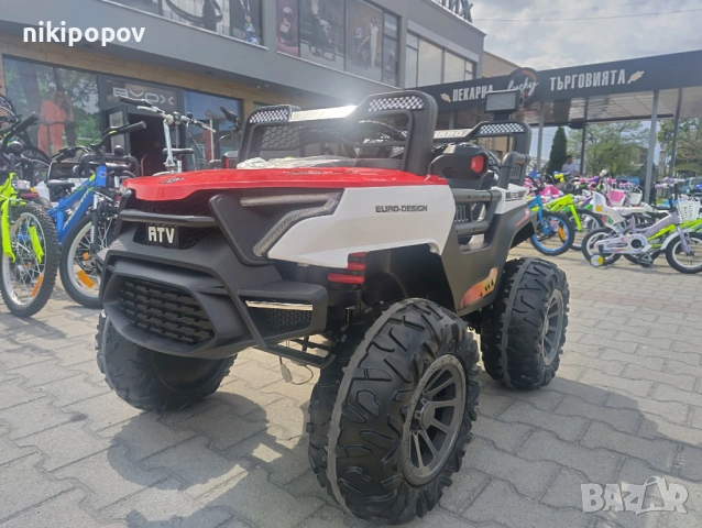 F1 Двуместен акумулаторен джип TURBO 4x4 червен