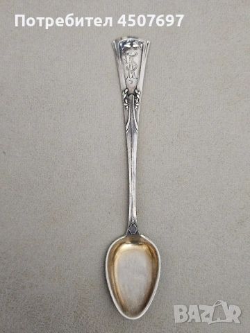 Лъжици Иван Хлебников Руски 84 Сребърен с монограм, снимка 3 - Антикварни и старинни предмети - 53261220