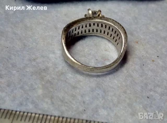 СКЪПОЦЕНЕН СРЕБЪРЕН ПРЪСТЕН СРЕБРО 925 с БЯЛА ПОЗЛАТА и ФАСЕТИРАНИ ЦИРКОНИ и МОЙСАНИТ КАМЪНИ 36964, снимка 8 - Пръстени - 49981842