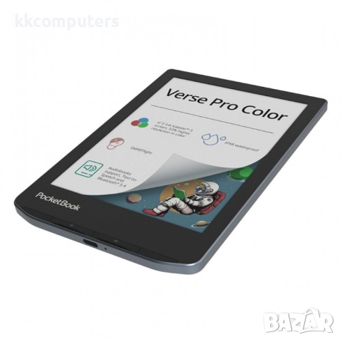 PocketBook Verse Pro Color Четец- 6" цветен E-Ink Kaleido 3, 16GB, Bluetooth, IPX8, Stormy Sea, снимка 2 - Електронни четци - 52826738