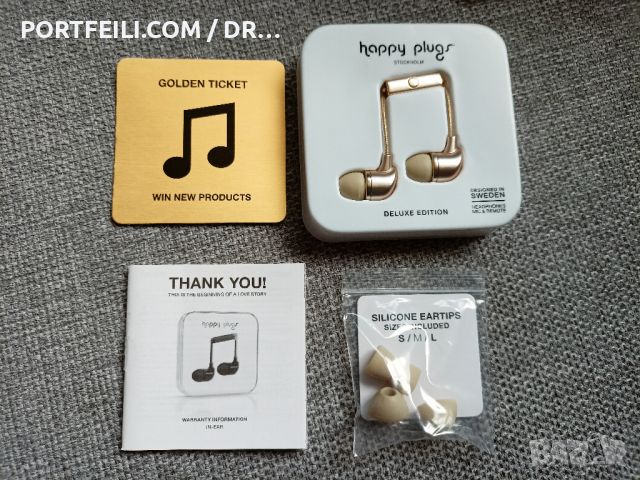 Слушалки Happy Plugs, микрофон, Deluxe Edition, Designed in Sweden, снимка 6 - Слушалки и портативни колонки - 46155794