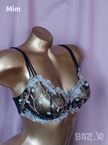 95 С Черен сутиен с богата дантела , снимка 4 - Бельо - 53568429