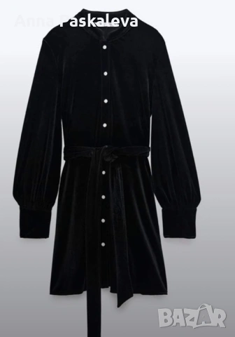 Рокля Zara от кадифе, снимка 4 - Рокли - 53612523