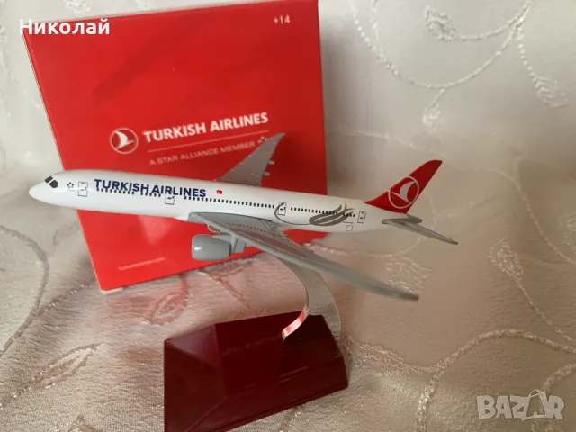 Метален колекционерски модел на самолет Boeing 787-9 Dreamliner на Turkish Airlines, снимка 10 - Колекции - 48260657