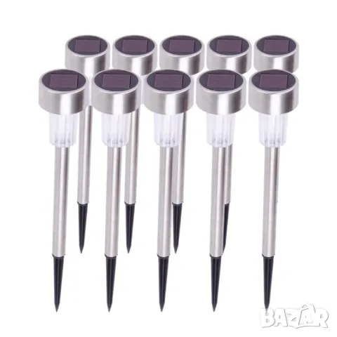 Комплект от 6 броя соларни градински LED лампи за оформяне на алеи и зони, снимка 5 - Соларни лампи - 49117701