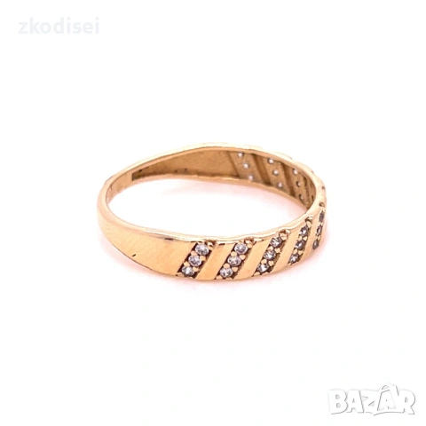 Златен дамски пръстен 1,44гр. размер:53 14кр. проба:585 модел:35502-6, снимка 3 - Пръстени - 53197303