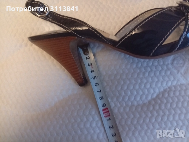 Елегантни дамски сандали естествена кожа/,лак,тъмносини ., снимка 6 - Дамски елегантни обувки - 52022751