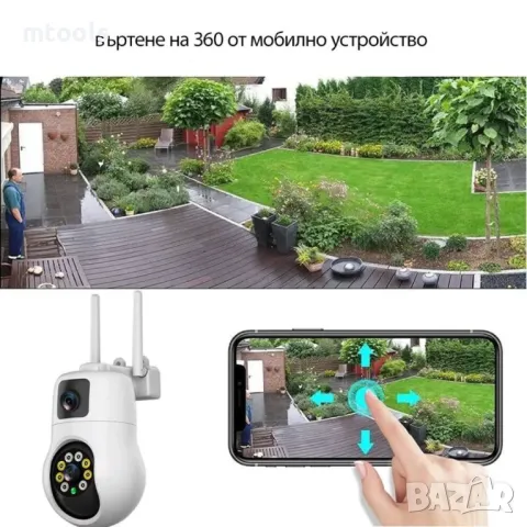 Външна WiFi камера с два обектива 10MP, снимка 3 - IP камери - 49163309