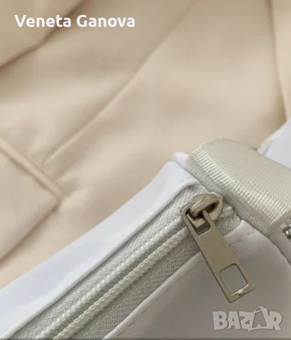 Текстилна непромокаема чантичка с портмоне в бяло или лилаво, снимка 6 - Чанти - 45483570