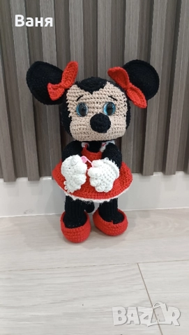 Ръчно плетено Мини Маус, снимка 3 - Плюшени играчки - 51635446