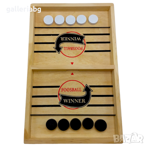 Дървена настолна игра с шайби, снимка 2 - Игри и пъзели - 44979918
