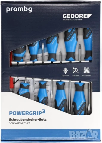 GEDORE професионален комплект отвертки 9 бр, 1 фазомер, Германия, снимка 2 - Отвертки - 37193528