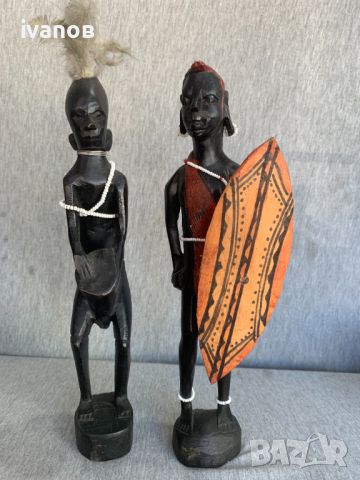 дървени африкански фигури статуетки , снимка 5 - Статуетки - 45268354