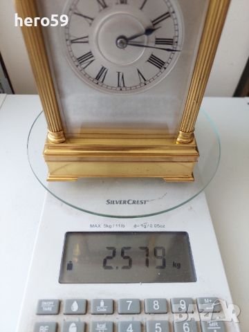 Френски бронзов каретен часовник-репетир/French Carriage Clock with Repeater/14 days, снимка 13 - Стенни часовници - 45285325