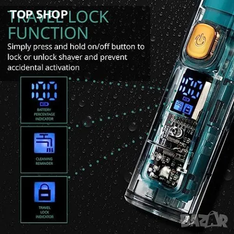 Нова Безжична самобръсначка VGR Машинка за подстригване Тример за коса брада Мъже Подарък, снимка 7 - Машинки за подстригване - 49919344