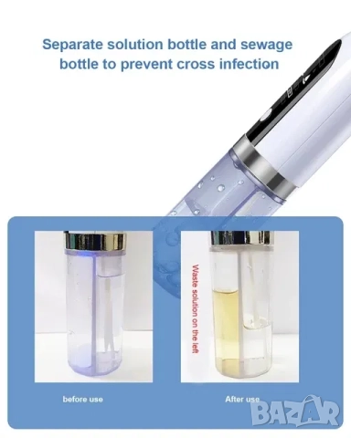 Мини микро водно дермабразио, воден вакуум за лице, акне, пори, бръчки, снимка 2 - Козметични уреди - 52210896