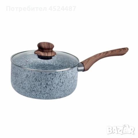 Касерола с капак Voltz  Siena, 18x8см.\2л., Мраморно каменно керамично покритие, снимка 4 - Съдове за готвене - 50192749