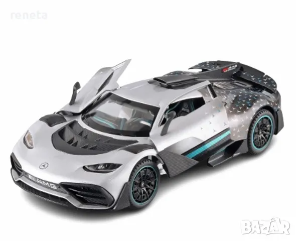 Играчка Кола, Тип Mercedes AMG One, Метален, Звук и светлина, Сив, 1:24, Без кутия, снимка 1 - Коли, камиони, мотори, писти - 47095691