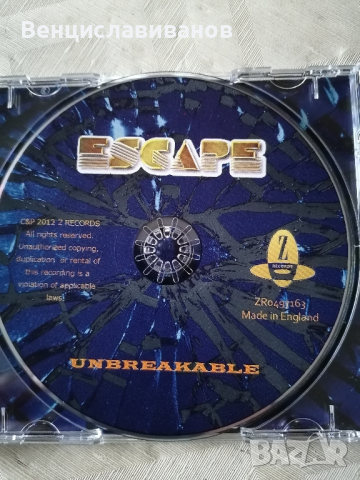 ESCAPE - unbreakable / HARD ROCK /  ОРИГИНАЛЕН диск , снимка 3 - CD дискове - 44993672