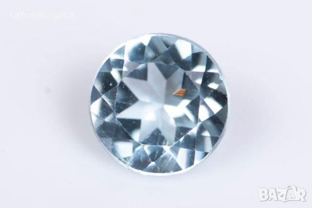 Син топаз 0.55ct 5mm кръгла шлифовка #6, снимка 1 - Други - 46368376