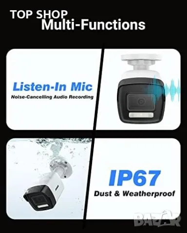 Нова Външна охранителна 3K камера домашно видеонаблюдение Охрана, снимка 4 - Аналогови камери - 49657593