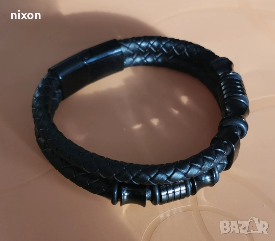 Мъжка кожена гривна, снимка 5 - Гривни - 51986796