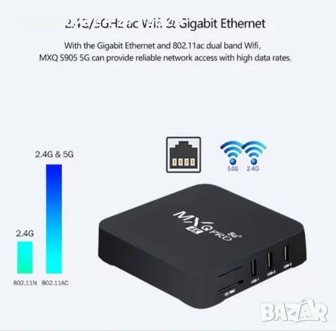 Android TV Box MXQ PRO 4K, снимка 4 - Приемници и антени - 47239971