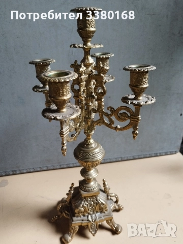 супер атрактивен свещник с пет гнезда, снимка 2 - Антикварни и старинни предмети - 52722235