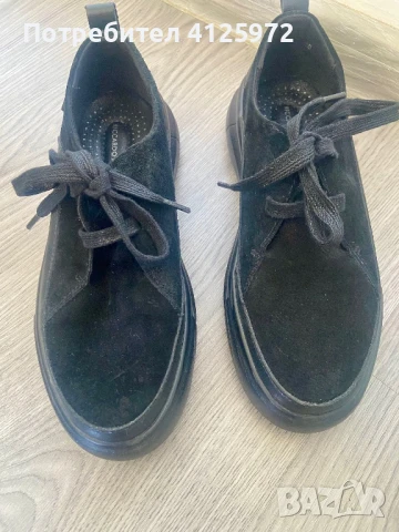 Спортно елегантни черни обувки/ маратонки, велур, размер 37,5, снимка 3 - Дамски ежедневни обувки - 50925500