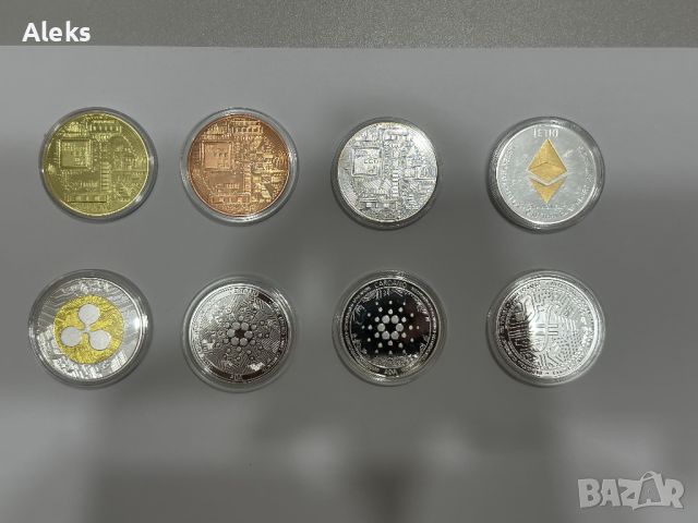 Монета сувенир с дизайн Bitcoin, Cardano, Еthereum, Filecoin, Ripple, снимка 2 - Нумизматика и бонистика - 46370263