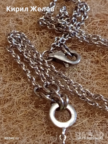 Сребърно колие с висулка кристал фешън АРТ БИЖУ майсторска изработка 30810, снимка 8 - Колиета, медальони, синджири - 52895980