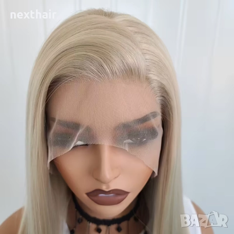 Права дантелена перука 13x4 в пепеляво русо, снимка 5 - Аксесоари за коса - 52776932