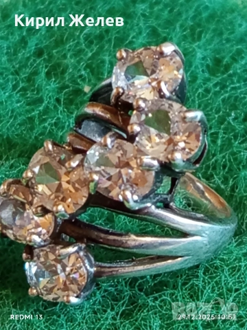 Изящен сребърен пръстен с ювелирно инкрустирани кристали Сваровски 26393, снимка 4 - Пръстени - 52925819