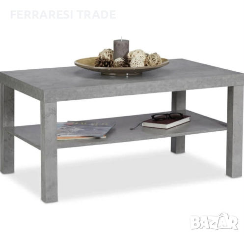 Холна маса Relaxdays, визия бетон, MDF, сива, 90x55x45 см