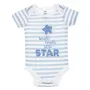Бебешко боди от памук с къс ръкав, бели сини райета, звезда Twinkle Twinkle Little star S_1233511, снимка 1
