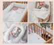 ПРОМО! Комплект за бебе от лен Babyly - бял, снимка 1 - Спално бельо и завивки - 45956740