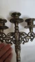 Стар метален свещник тройка с красиви орнаменти, снимка 3