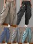 Дамски ежедневни панталони с джоб и копчета на талията, 5цвята , снимка 1 - Панталони - 39398236