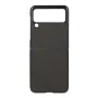 Удароустойчив калъф Leather Carbon Fiber за Samsung Galaxy Z Flip 3, Черен, снимка 1