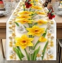 3D ленен тишлайфер за маса с нарциси, снимка 1