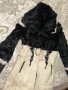 Черно и бяло палто от заешки косъм, изцяло естествено, снимка 3