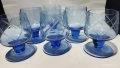 Стари стъклени чаши кобалт, снимка 5