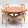 Винтидж Gustavian стил маса и 4 стола
